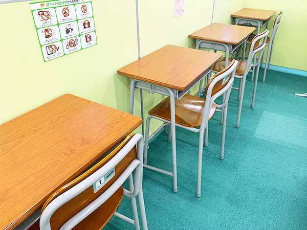 若林荒井教室の様子：いつでも自習ができるよう、座席をご用意しています。