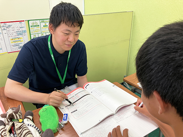 十川教室の様子：個別指導で丁寧に指導します。