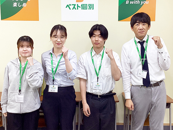 保原町教室の様子：目標に向かって一緒になって走っていきます。